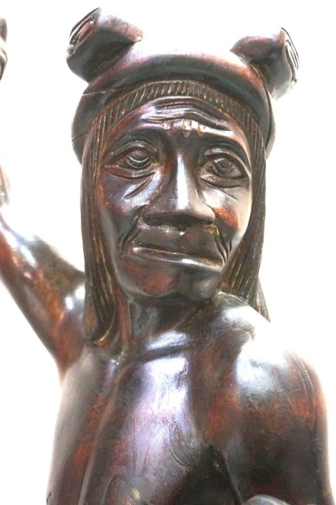 H-P STARA DREWNIANA RZEŹBA WOJOWNIK IGOROT Filipiny 73cm