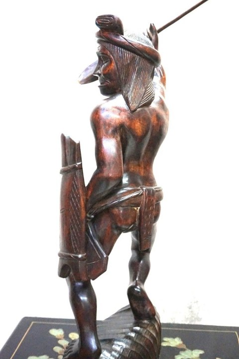 H-P STARA DREWNIANA RZEŹBA WOJOWNIK IGOROT Filipiny 73cm