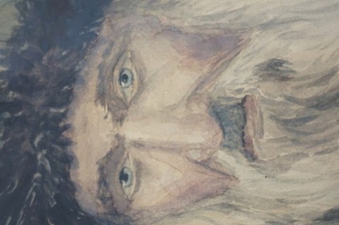 H-P STARY OBRAZ PORTRET ŻYDA AKWARELA JUDAICA W RAMIE