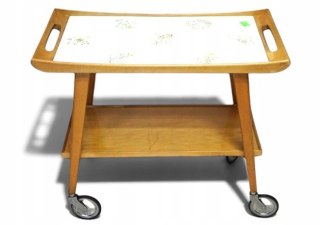 H-P BAREK STOLIK NA KÓŁKACH OPAL MÖBEL - MID-CENTURY MODERN, LATA 60