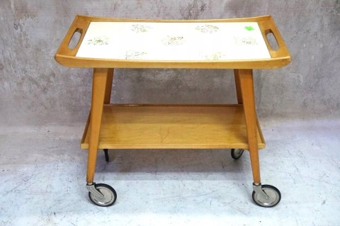 H-P BAREK STOLIK NA KÓŁKACH OPAL MÖBEL - MID-CENTURY MODERN, LATA 60