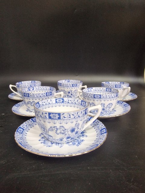 H-P CUDNE ZDOBIONE KOBALTEM Filiżanka + spodek CHINA BLUE 6 osób