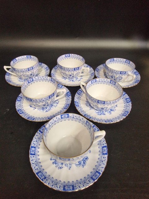 H-P CUDNE ZDOBIONE KOBALTEM Filiżanka + spodek CHINA BLUE 6 osób