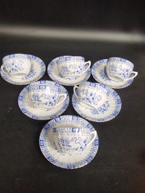H-P CUDNE ZDOBIONE KOBALTEM Filiżanka + spodek CHINA BLUE 6 osób
