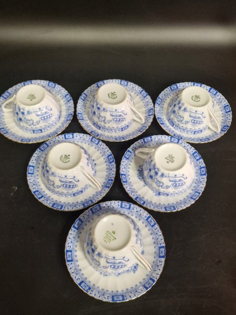 H-P CUDNE ZDOBIONE KOBALTEM Filiżanka + spodek CHINA BLUE 6 osób