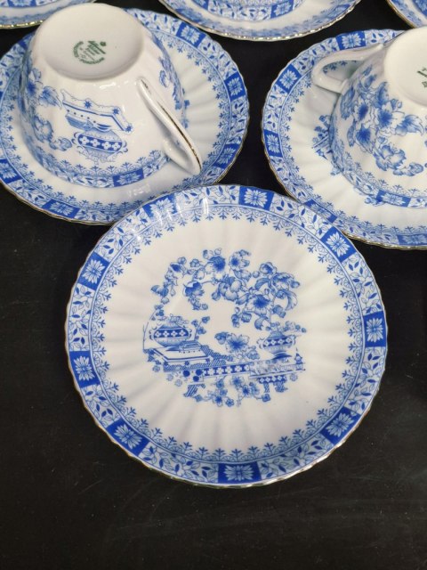 H-P CUDNE ZDOBIONE KOBALTEM Filiżanka + spodek CHINA BLUE 6 osób