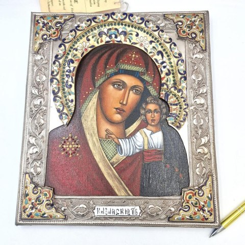 H-P PIĘKNA IKONA MATKI BOSKIEJ KAZAŃSKIEJ W KOSZULCE