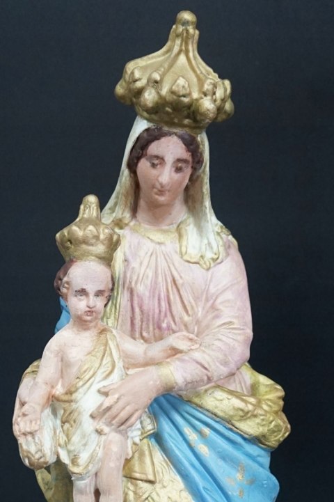 H-P STARA FIGURA MATKA BOSKA Z DZIECIĄTKIEM NOTRE DAME DES VICTOIRES ANTYK