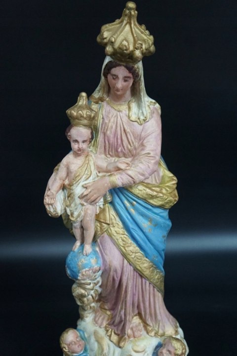H-P STARA FIGURA MATKA BOSKA Z DZIECIĄTKIEM NOTRE DAME DES VICTOIRES ANTYK