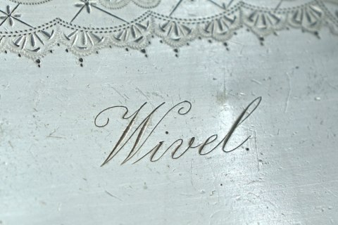 H-P ANTYCZNA ŁYŻKA DO ZBIERANIA OKRUCHÓW ZE STOŁU Mappin & Webb