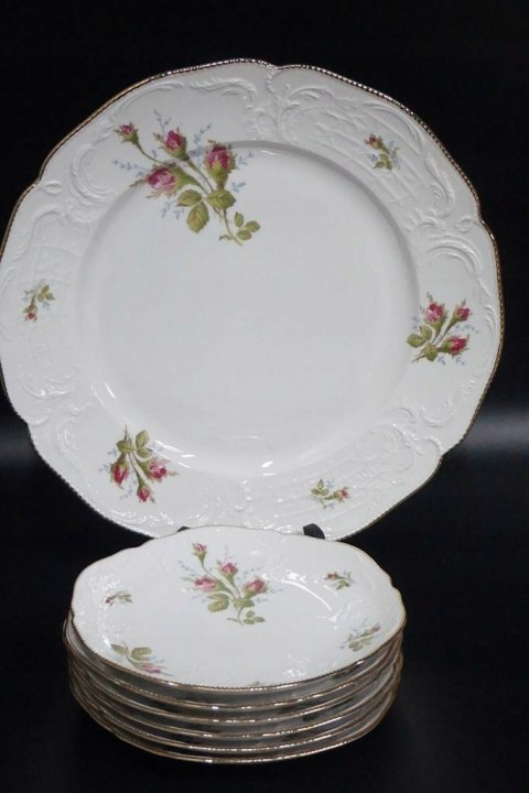 H-P KOMPLET ROSENTHAL TALERZ NA CIASTO +6 TALERZY DESEROWYCH Sanssouci