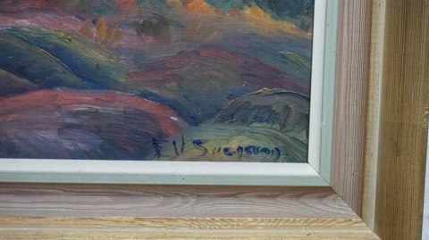 H-P NADMORSKI PEJZAŻ OLEJ NA DESCE 73cm x 60cm