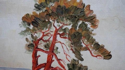 H-P NADMORSKI PEJZAŻ OLEJ NA DESCE 73cm x 60cm