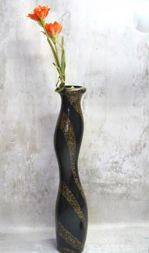 H-P WIELKO DEKORACYJNY WAZON DREWNIANY Z BALSY 102cm CUDNY