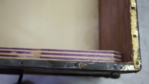 H-P STARA SKRZYNIA PODRÓŻNA - KUFER OKUWANY MOSIĄDZEM -SKANSEN