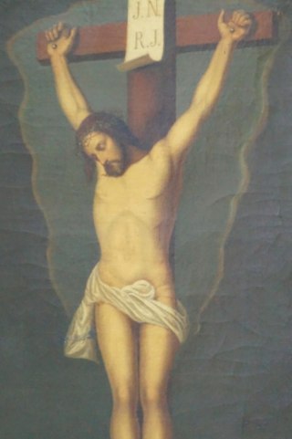 H-P ANTYCZNY RELIGIJNY OBRAZ UKRZYŻOWANIE - JEZUS NA KRZYŻU