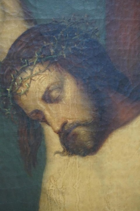 H-P ANTYCZNY RELIGIJNY OBRAZ UKRZYŻOWANIE - JEZUS NA KRZYŻU