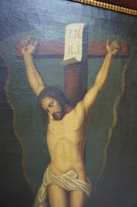 H-P ANTYCZNY RELIGIJNY OBRAZ UKRZYŻOWANIE - JEZUS NA KRZYŻU