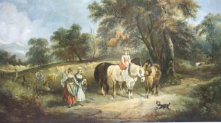 H-P CZAS ŻNIW duży oleodruk w/g Francis Wheatley (British, 1747-1801) obraz