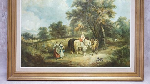 H-P CZAS ŻNIW duży oleodruk w/g Francis Wheatley (British, 1747-1801) obraz