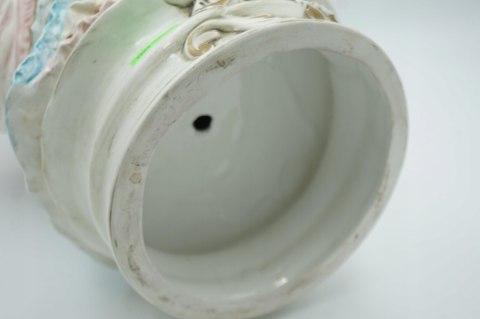 H-P DUŻA FIGURA DAMA z WACHLARZEM WŁOSKA CERAMIKA a'la CAPODIMONTE 57cm