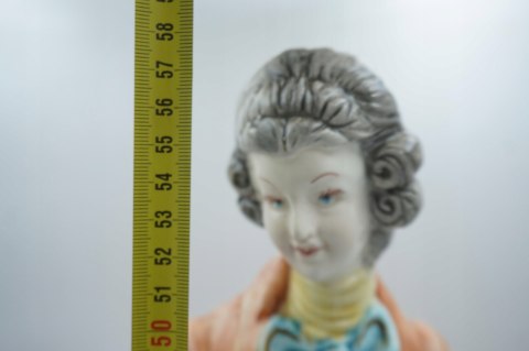 H-P DUŻA FIGURA DWORZANIN WŁOSKA CERAMIKA a'la CAPODIMONTE 57cm