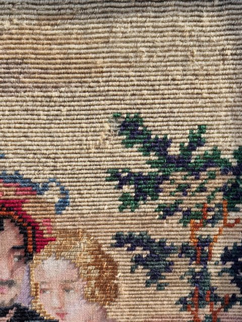 H-P PIĘKNY STARY DUŻY GOBELIN -MAKATA KILIM SCENKA RODZAJOWA 136 cm x 83 cm