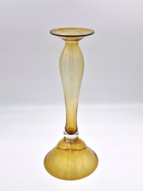 H-P SMUKŁY WYSOKI ŚWIECZNIK SZKLANY Westmoreland honey glass