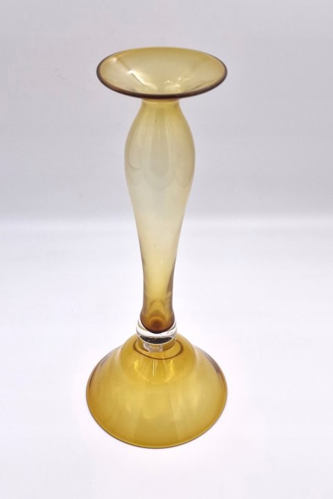 H-P SMUKŁY WYSOKI ŚWIECZNIK SZKLANY Westmoreland honey glass