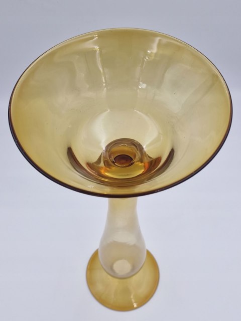 H-P SMUKŁY WYSOKI ŚWIECZNIK SZKLANY Westmoreland honey glass