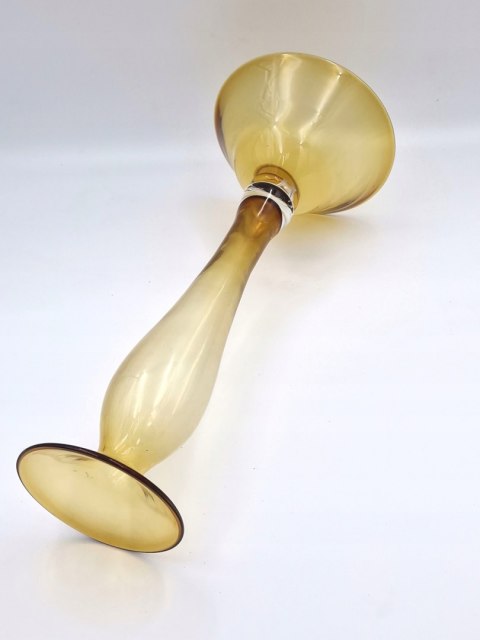 H-P SMUKŁY WYSOKI ŚWIECZNIK SZKLANY Westmoreland honey glass