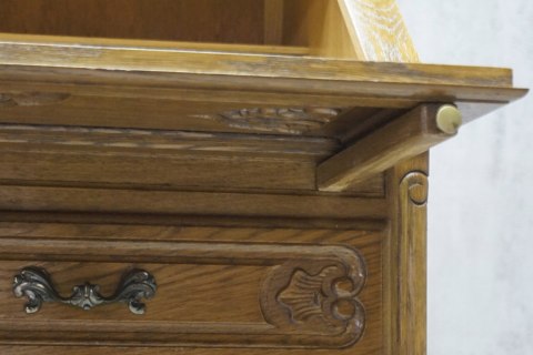 H-P RZEŹBIONY SEKRETARZYK BIURKO LUDWIK DĄB