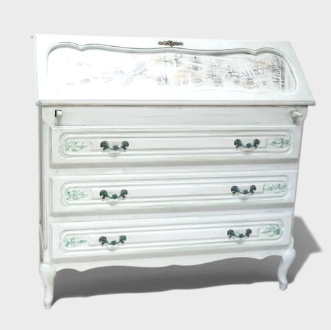 H-P STYLOWY SEKRETARZYK LUDWIKOWSKI - SHABBY CHIC STYL PROWANSALSKI BIELONY