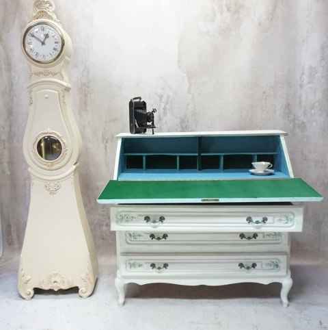 H-P STYLOWY SEKRETARZYK LUDWIKOWSKI - SHABBY CHIC STYL PROWANSALSKI BIELONY