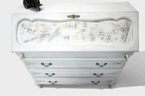 H-P STYLOWY SEKRETARZYK LUDWIKOWSKI - SHABBY CHIC STYL PROWANSALSKI BIELONY