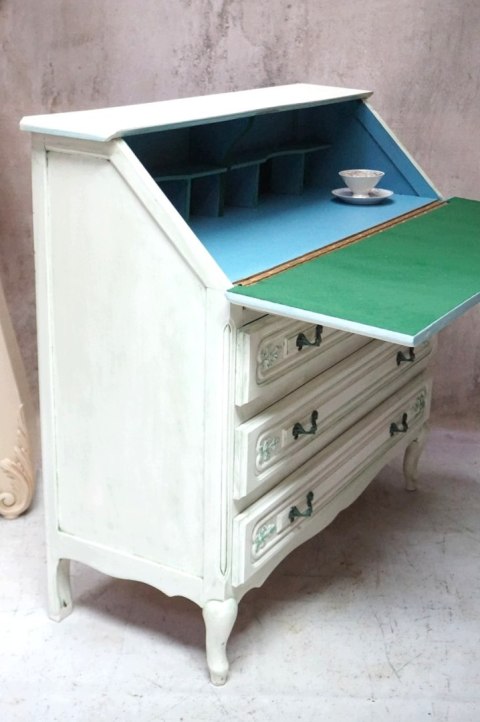 H-P STYLOWY SEKRETARZYK LUDWIKOWSKI - SHABBY CHIC STYL PROWANSALSKI BIELONY
