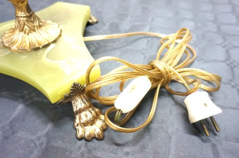 H-P WYSOKA LAMPA STOŁOWA W STYLU NEOKLASYCZNYM - ZIELONY ONYKS