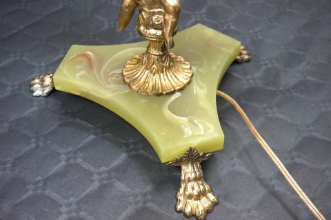 H-P WYSOKA LAMPA STOŁOWA W STYLU NEOKLASYCZNYM - ZIELONY ONYKS