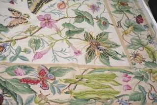 H-P DUŻY DYWAN GOBELINOWY NEEDLEPOINT MOTYLE