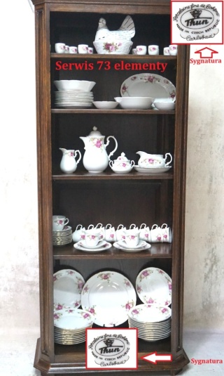 H-P DUŻY SERWIS PORCELANOWY THUN CARLSBAD RÓŻE 73 ELEMENTY BOHÊME
