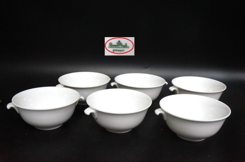 H-P KOMPLET 6 PORCELANOWYCH BULIONÓWEK ROSENTHAL GERMANY BIAŁE