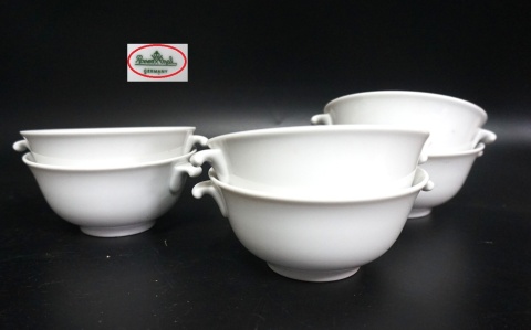 H-P KOMPLET 6 PORCELANOWYCH BULIONÓWEK ROSENTHAL GERMANY BIAŁE