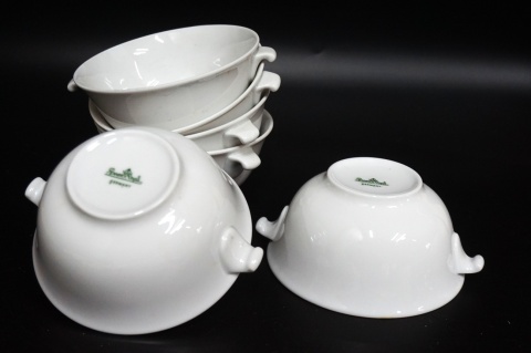 H-P KOMPLET 6 PORCELANOWYCH BULIONÓWEK ROSENTHAL GERMANY BIAŁE