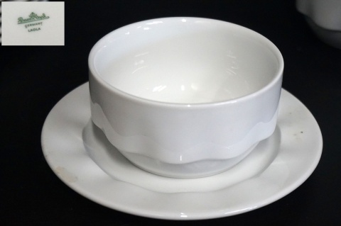 H-P ROSENTHAL LAOLA BIAŁA BULIONÓWKA ZE SPODKIEM PORCELANA 6 os.