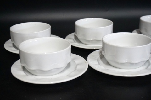 H-P ROSENTHAL LAOLA BIAŁA BULIONÓWKA ZE SPODKIEM PORCELANA 6 os.