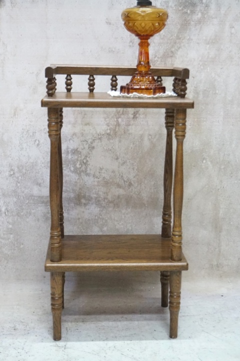 H-P STYLOWY DREWNIANY STOLIK VINTAGE – POMOCNIK / KWIETNIK / ETAŻERKA