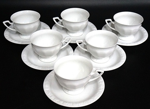 H-P FILIŻANKI ROSENTHAL BIAŁA MARIA CLASSIC ROSE 6 szt KOMPLET DO KAWY HERBATY