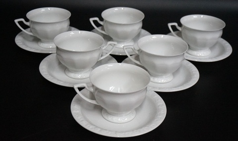 H-P FILIŻANKI ROSENTHAL BIAŁA MARIA CLASSIC ROSE 6 szt KOMPLET DO KAWY HERBATY