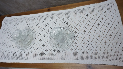 Serweta prostokątna bieżnik na szydełku 80x40cm